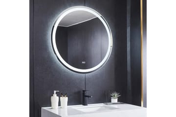 Baderomsspeil Rund 80 cm med LED-belysning, anti-dugg og dimmer - Interiør - Speil - Gangspeil