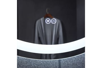 Baderomsspeil Rund 80 cm med LED-belysning, anti-dugg og dimmer - Interiør - Speil - Gangspeil