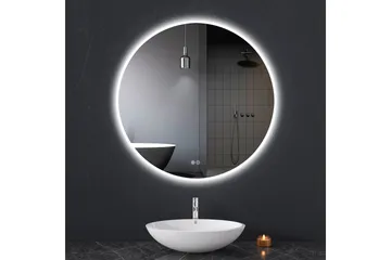 Baderomsspeil Rund 80 cm med LED-belysning og anti-dugg - Interiør - Speil - Gangspeil