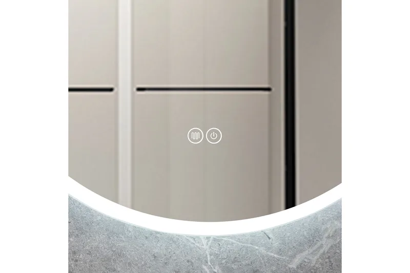 Baderomsspeil Rund 80 cm med LED-belysning og anti-dugg - Interiør - Speil - Gangspeil