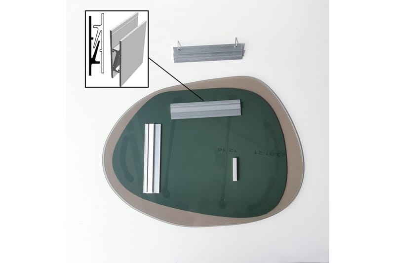 Lepinas Veggspeil 75x55 cm - Grå/Herdet Glass - Interiør - Speil - Gangspeil