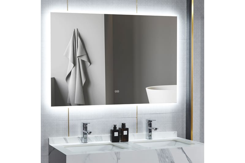 Stort speil med Belysning og anti-fog-funksjon 80x140cm Sølv - Lyfco - Gangspeil - Helkroppsspeil - Veggspeil