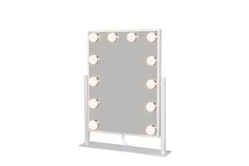 Glow Lite sminkespeil på fot 36,5 cm med LED-belysning/lamper Hollywood-speil - Hvit - Interiør - Speil - Speil med belysning