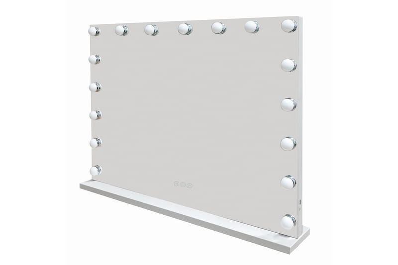 Glow Stor Sminkespeil 70 cm med belysning lamper - Hollywood speil med USB-lading - Hvit - Interiør - Speil - Sminkespeil