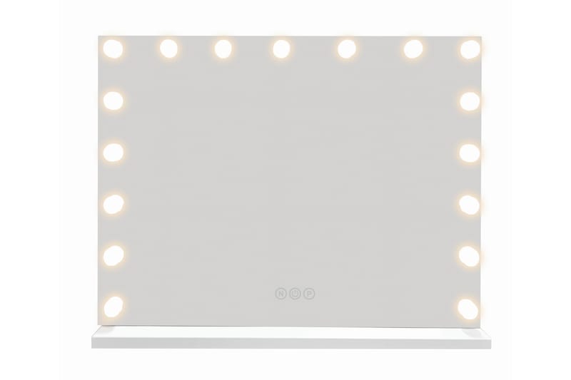 Glow Stor Sminkespeil 70 cm med belysning lamper - Hollywood speil med USB-lading - Hvit - Interiør - Speil - Sminkespeil