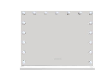 Glow Stor Sminkespeil 70 cm med belysning lamper - Hollywood speil med USB-lading - Hvit - Interiør - Speil - Sminkespeil