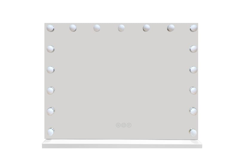 Glow Stor Sminkespeil 70 cm med belysning lamper - Hollywood speil med USB-lading - Hvit - Interiør - Speil - Sminkespeil