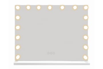 Glow Stor Sminkespeil 70 cm med belysning lamper - Hollywood speil med USB-lading - Hvit - Interiør - Speil - Sminkespeil