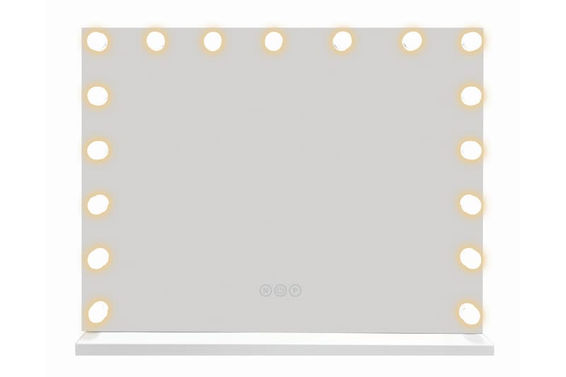 Glow Stor Sminkespeil 70 cm med belysning lamper - Hollywood speil med USB-lading - Hvit - Interiør - Speil - Sminkespeil