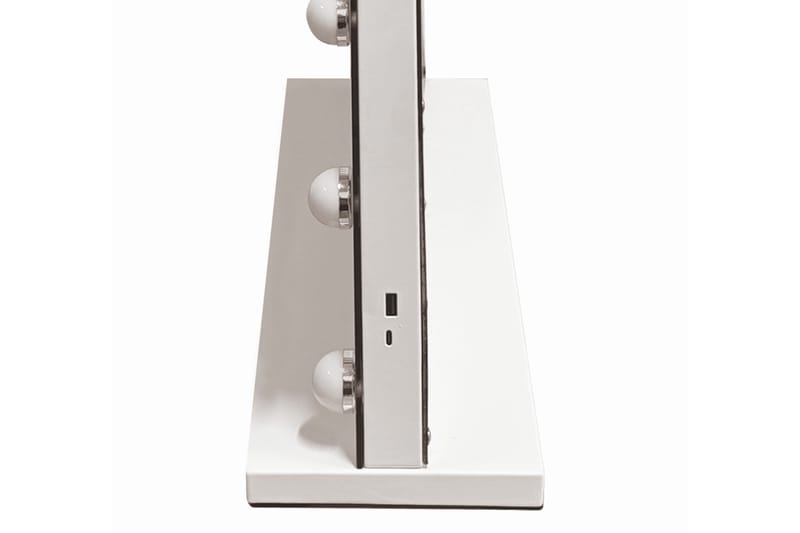 Glow Stor Sminkespeil 70 cm med belysning lamper - Hollywood speil med USB-lading - Hvit - Interiør - Speil - Sminkespeil