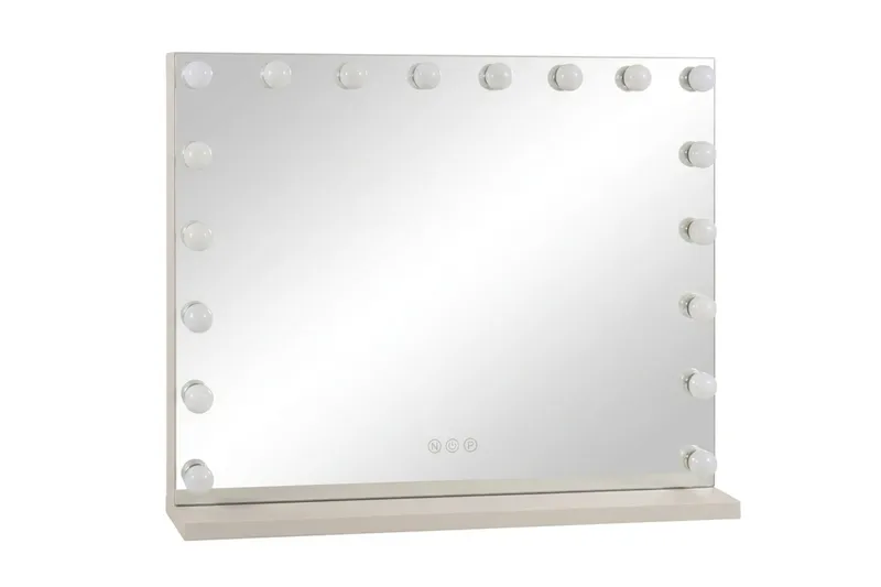 Glow Stort sminkespeil 80 cm med belysning - Beige - Interiør - Speil - Speil med belysning