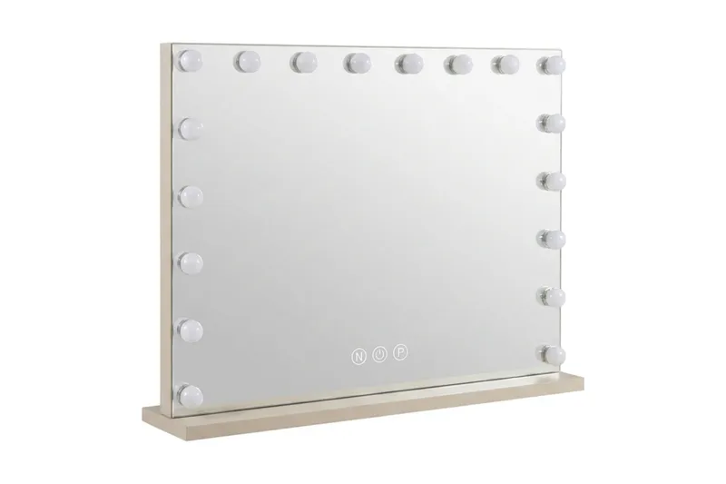 Glow Stort sminkespeil 80 cm med belysning - Beige - Interiør - Speil - Speil med belysning