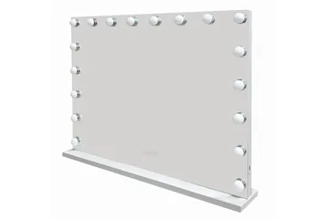 Glow Stort sminkespeil 80 cm med belysning og lamper – Hollywood-speil med USB-lading - Hvit - Interiør - Speil - Speil med belysning