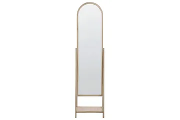 Golvspegel med hylla Beliani Chambery Light colored wood - Interiør - Speil - Gulvspeil