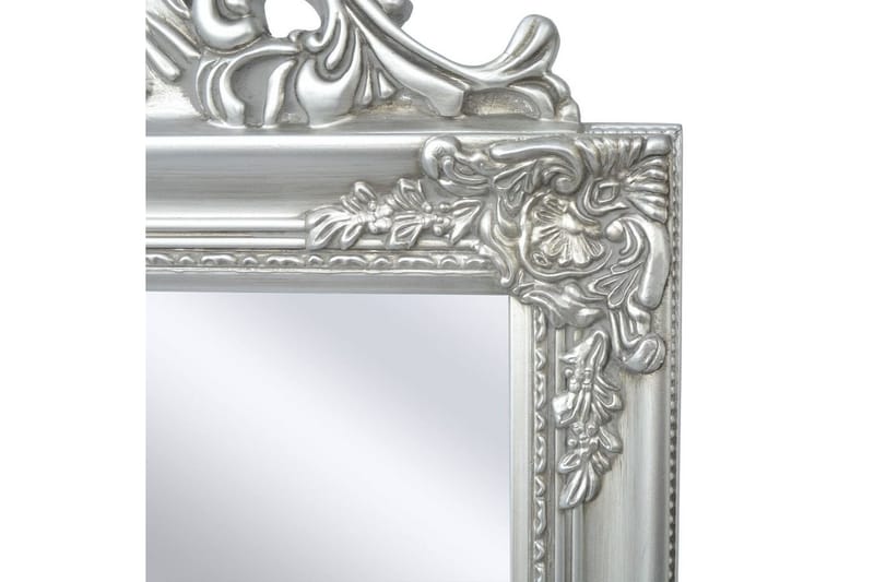 Frittstående speil barokkstil 160x40 cm sølv - Sølv - Gulvspeil - Helkroppsspeil
