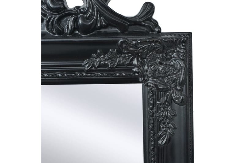 Frittstående speil barokkstil 160x40 cm svart - Svart - Gulvspeil - Helkroppsspeil