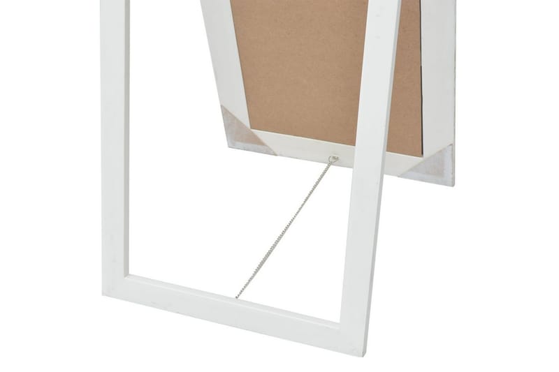 Frittstående speil barokstil 160x40 cm hvit - Hvit - Gulvspeil - Helkroppsspeil