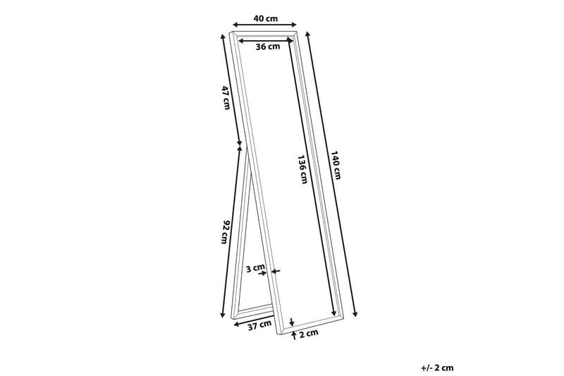 Speil Tronrud 40x140 cm - Svart - Interiør - Speil - Gulvspeil