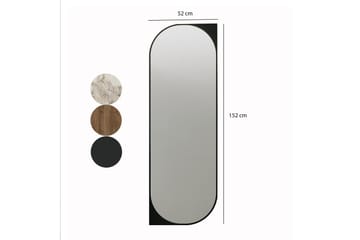 Livi Vegghengt Speil Oval 52 cm - Svart - Interiør - Speil - Gangspeil