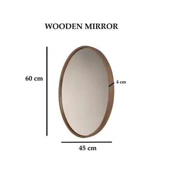 Lorys vegghengt speil Oval 45 cm - Brun/Hvit - Interiør - Speil - Gangspeil