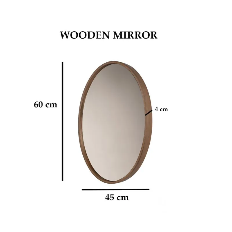 Lorys vegghengt speil Oval 45 cm - Brun/Hvit - Interiør - Speil - Gangspeil