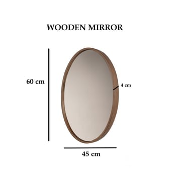 Lorys vegghengt speil Oval 45 cm - Brun/Hvit - Interiør - Speil - Gangspeil