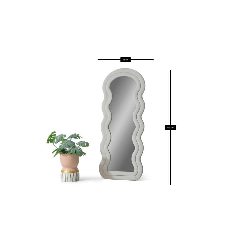 Mijara Gulvspeil 65 x 170 cm - Kremhvit - Interiør - Speil - Gulvspeil