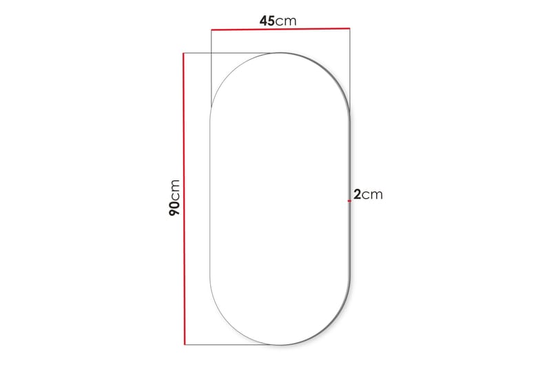 Monfort Vegghengt Speil Oval 45x90 cm - Brun - Interiør - Speil - Gangspeil