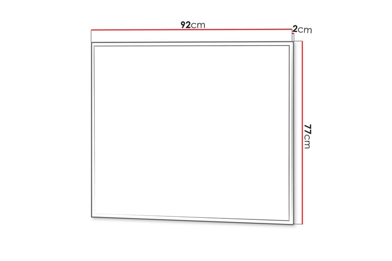 Simply Vegghengt Speil Rektangulært 92 cm - Hvit - Interiør - Speil - Gangspeil