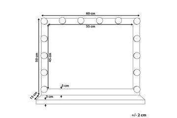 Sminkbordsspegel Beliani Beauvoir Black - Interiør - Speil - Speil med belysning