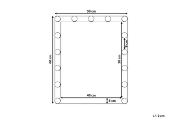 Saven Speil LED 50x60 cm - Transparent - Interiør - Speil - Sminkespeil