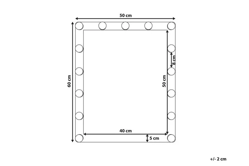 Saven Speil LED 50x60 cm - Transparent - Interiør - Speil - Sminkespeil