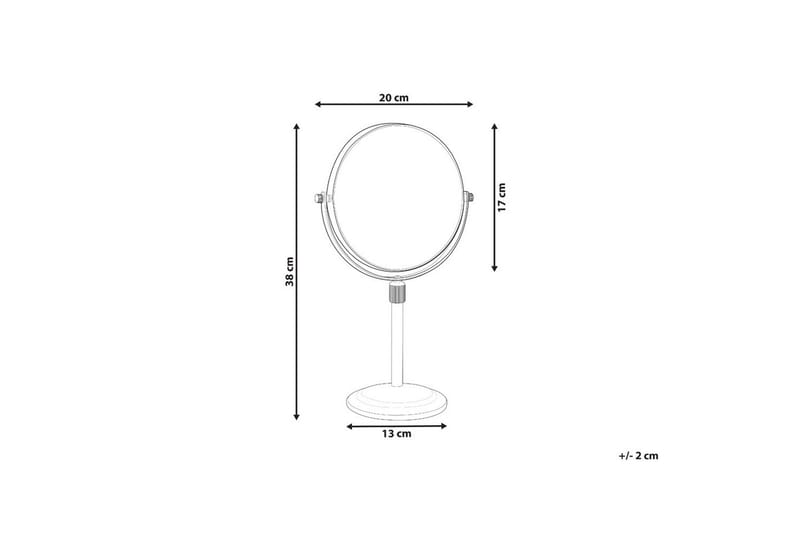 Sminkspegel Beliani Aveyron Guld Silver - Interiør - Speil - Sminkespeil