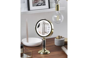 Sminkspegel Beliani Baixas Guld/svart GOLD||Black - Interiør - Speil - Sminkespeil