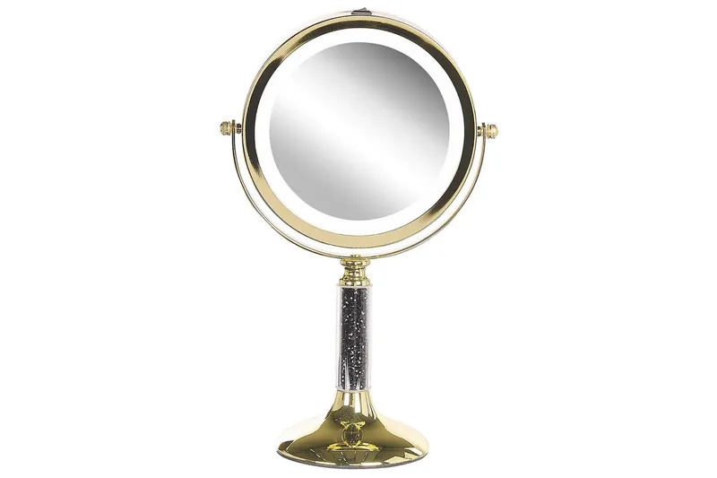 Sminkspegel Beliani Baixas Guld/svart GOLD||Black