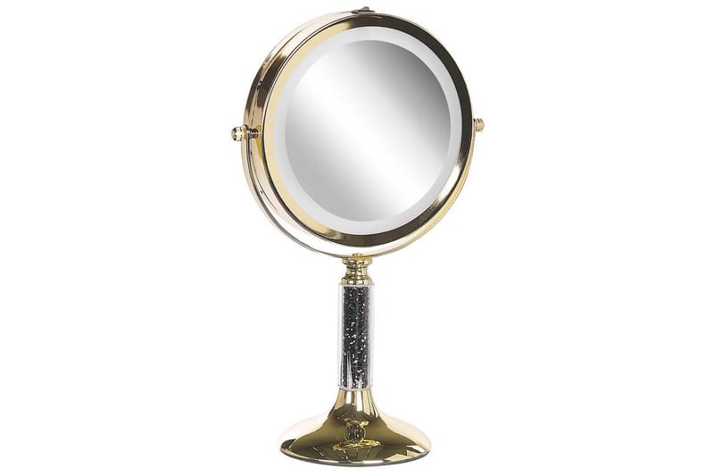 Sminkspegel Beliani Baixas Guld/svart GOLD||Black - Interiør - Speil - Sminkespeil