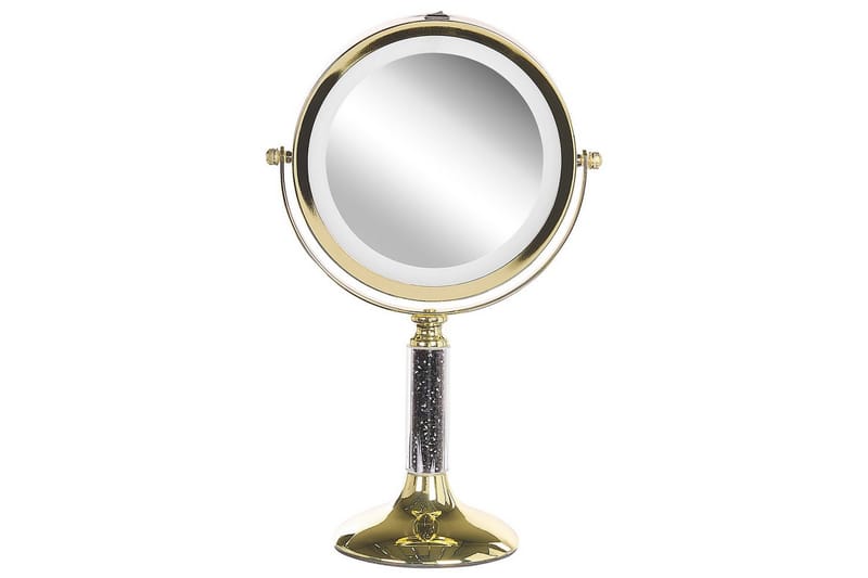 Sminkspegel Beliani Baixas Guld/svart GOLD||Black - Interiør - Speil - Sminkespeil