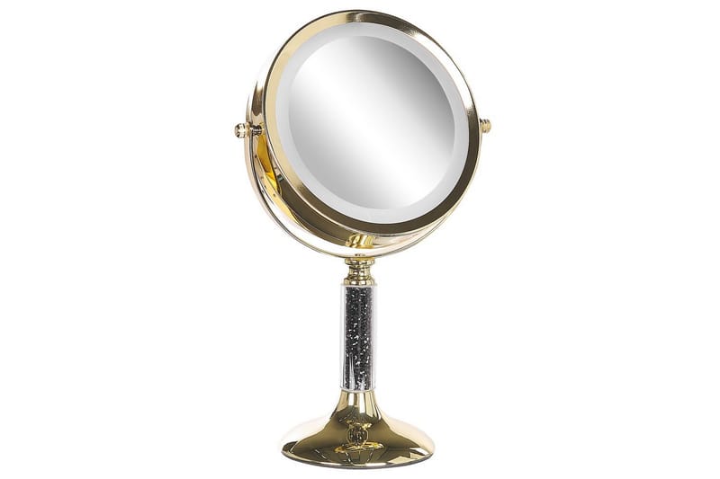 Sminkspegel Beliani Baixas Guld/svart GOLD||Black - Interiør - Speil - Sminkespeil