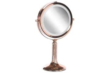 Sminkspegel Beliani Baixas Guld/svart Rose||GOLD - Interiør - Speil - Speil med belysning