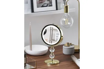 Sminkspegel Beliani Claira Guld GOLD - Interiør - Speil - Speil med belysning