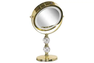 Sminkspegel Beliani Claira Guld GOLD - Interiør - Speil - Speil med belysning