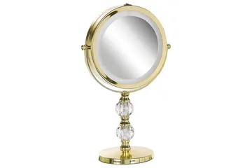 Sminkspegel Beliani Claira Guld GOLD - Interiør - Speil - Speil med belysning