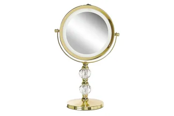 Sminkspegel Beliani Claira Guld GOLD - Interiør - Speil - Speil med belysning