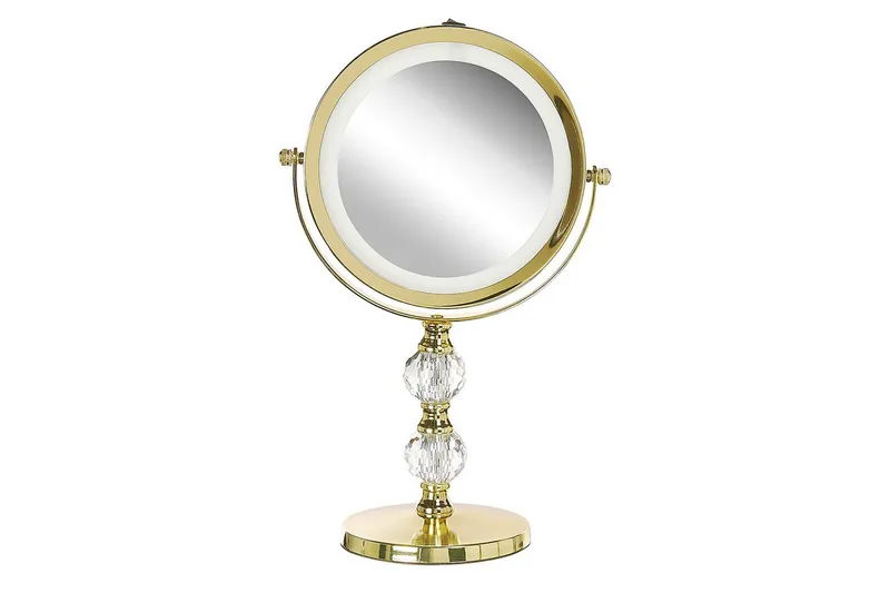 Sminkspegel Beliani Claira Guld GOLD - Interiør - Speil - Speil med belysning