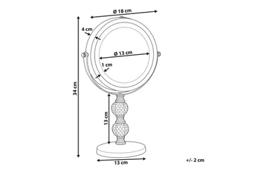 Sminkspegel Beliani Claira Guld Silver - Interiør - Speil - Sminkespeil