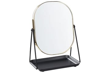 Sminkspegel Beliani Correze Guld/svart GOLD||Black - Interiør - Speil - Sminkespeil