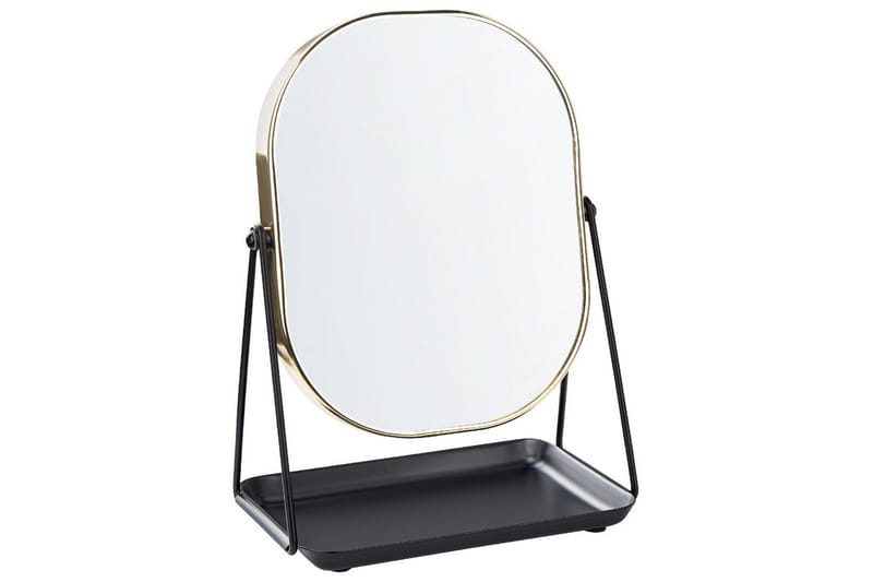 Sminkspegel Beliani Correze Guld/svart GOLD||Black - Interiør - Speil - Sminkespeil