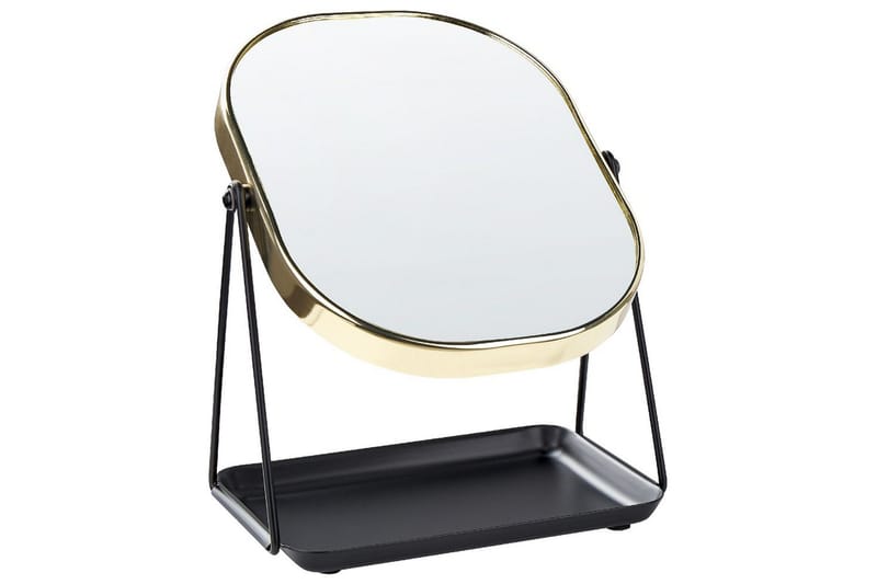 Sminkspegel Beliani Correze Guld/svart GOLD||Black - Interiør - Speil - Sminkespeil