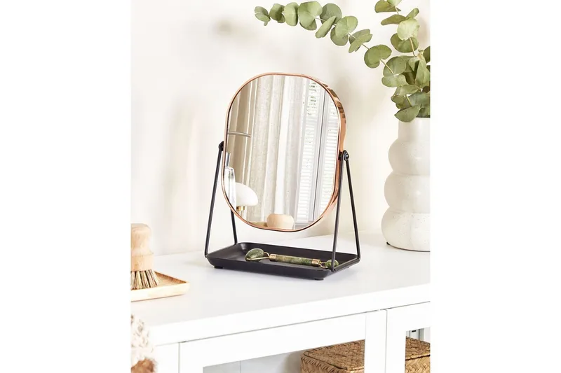 Sminkspegel Beliani Correze Guld/svart Rose||Black - Interiør - Speil - Sminkespeil