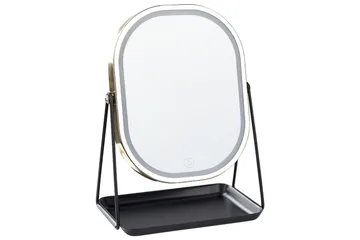 Sminkspegel Beliani Dordogne Guld/svart GOLD||Black - Interiør - Speil - Speil med belysning